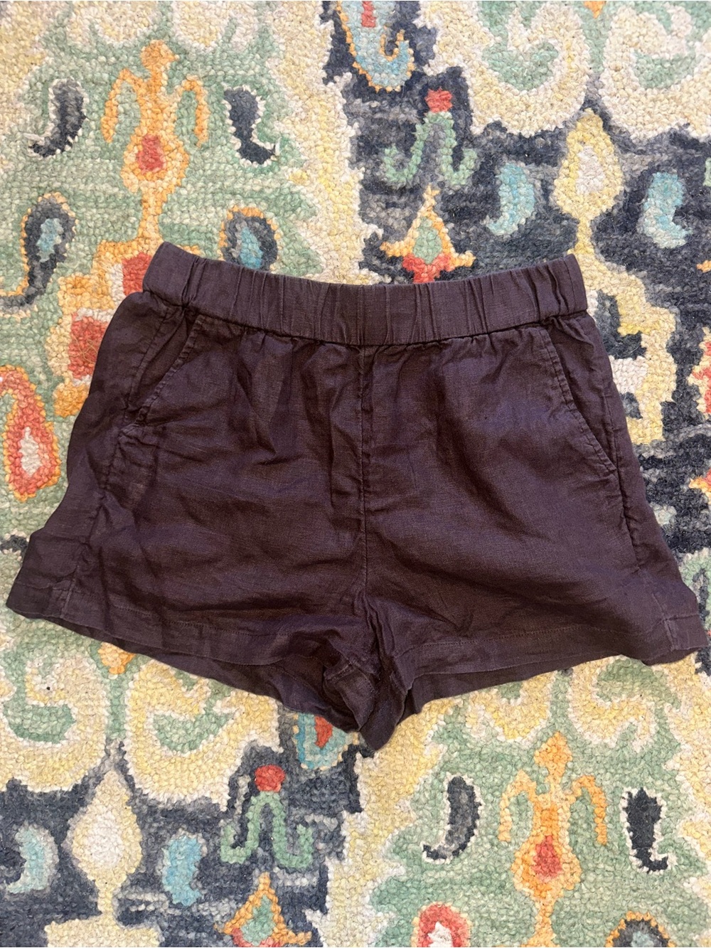 J. Crew High-Waist Black Women's Linen Blend Shorts EUC
